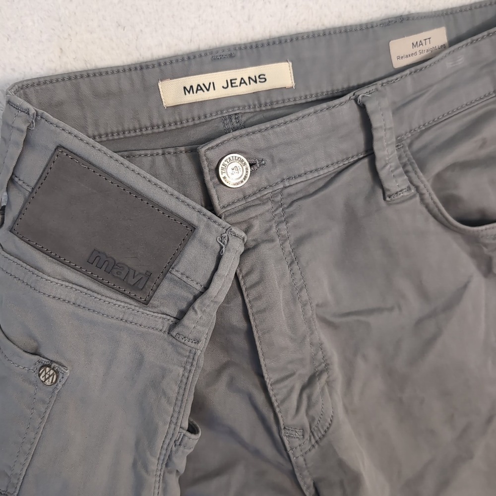 Mavi Mens Jeans Blue/Gray Pants 39"x28" Matt Relaxed Straight‎ Leg